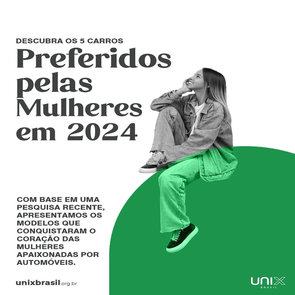5 carros preferidos pelas mulheres em 2024